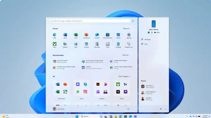 Microsoft teste un menu Démarrer réactif pour Windows 11