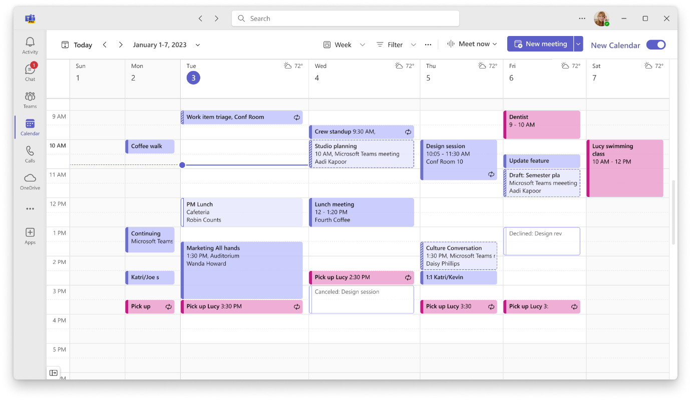 Microsoft intègre le calendrier Outlook dans Teams